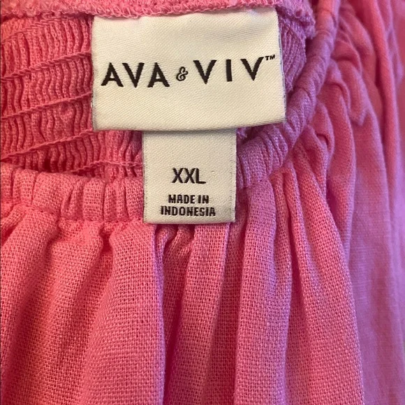 Ava & Viv Pink Gathered Dress with Pockets! - Picture 11 of 12